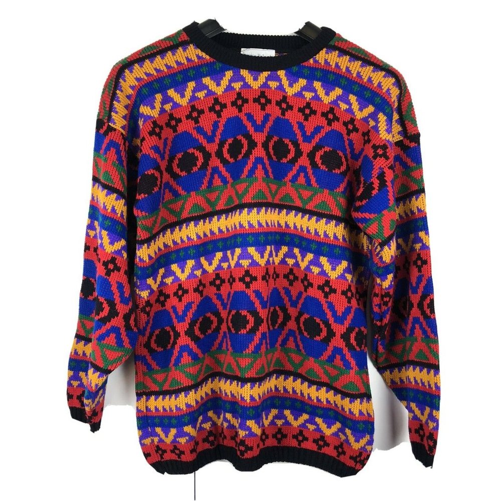 Vtg 80s 90s Jessica Roberts Ski Sweater Knit M